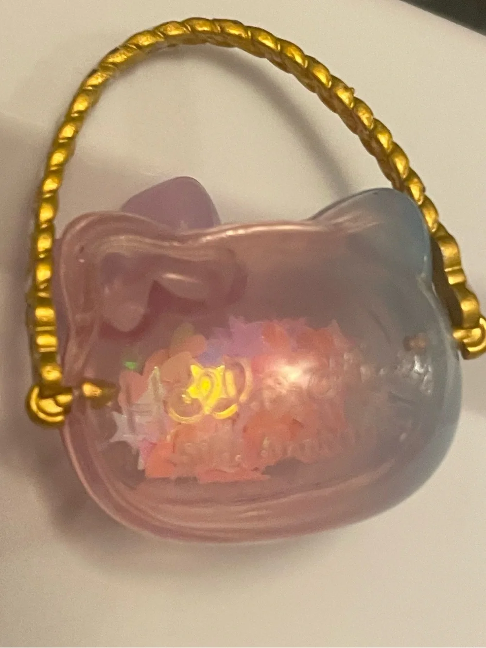 Hello Kitty 50th Anniversary Doll Glitter Bag Purse lol suprise trinket 1inch